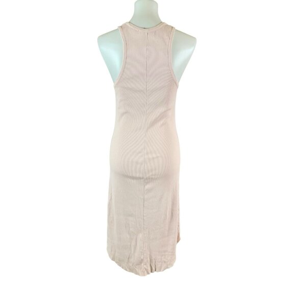 Young Fabulous And Broke Blush Ribbed Tank Dress M Bodycon Minimalist Streetwear - Picture 2 of 4